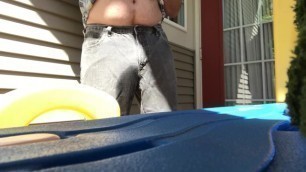 Peeing Pants outside