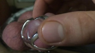 Jerking off in Chastity Cage