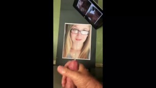 Cum Tribute on Pretty Girl Wearing Glasses