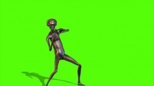 Alien Dancing Green Screen with Music HD