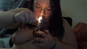 Fat White Girl Smoking Naked