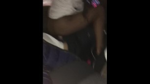 Ebony Teen Bouncing on Dick in Car