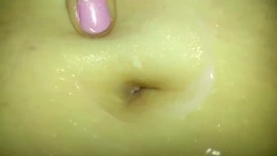 Fingering Lotion in Chubby Belly Button