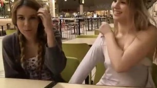 Admiring her Friend's Tits in Public - InstantFap