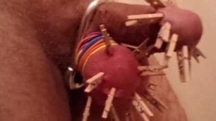 Clothespins on my Dick & Balls - [7-15-18-3012]