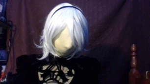 Try Put 2b Cosplay with Zentai.