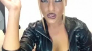 Lady with Long Nails Smoking in Leather Jacket