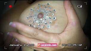 Big Tits Mom with Crystals Jiggling up Close is Hypnotic!