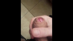 Jacking my Uncut Cock with a Cum, just a little