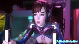 Dva Gets Penetrated by Mechanical Bull while Playing Video Games