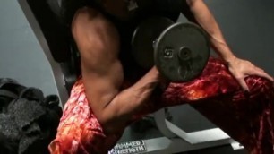 Big Biceps Concentration Curls Gym Workout FBB