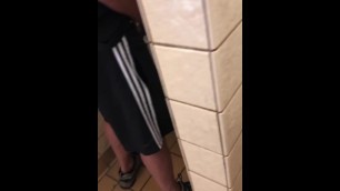 Straight Guy CUM CRUISING SLUT Public Bathroom CUM in Quarantine