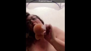 BBW Babe with Hairy Pussy Rides Dildo on Clear Chair