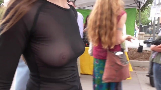 Teaser - Sheer Top at a Street Market