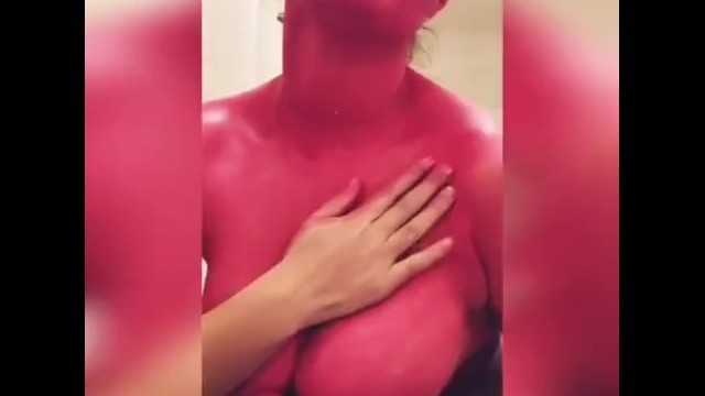Busty Cosplay Girl Plays with her Huge TITS