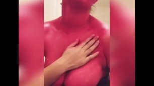 Busty Cosplay Girl Plays with her Huge TITS