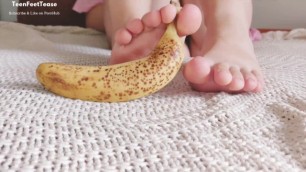 Wife's Playing with Banana Dildo Foot Fetis