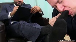 Handsome Business Man Enjoys While His Feet Are Being Licked Perfect Body Fucked