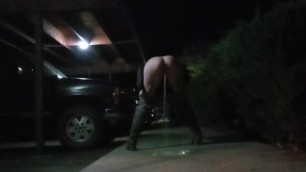 Quick Desperate Power Piss in Parking Lot!