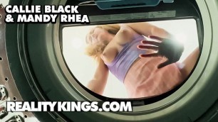 REALITY KINGS - Mandy Rhea Catches Callie Black using the Washing Machine to Satisfy herself